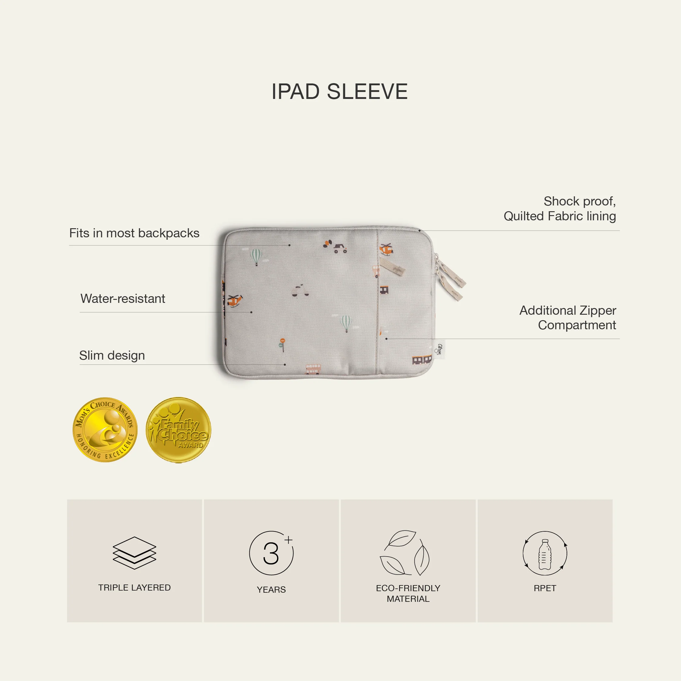 حافظة آيباد مع سحاب - Image 8