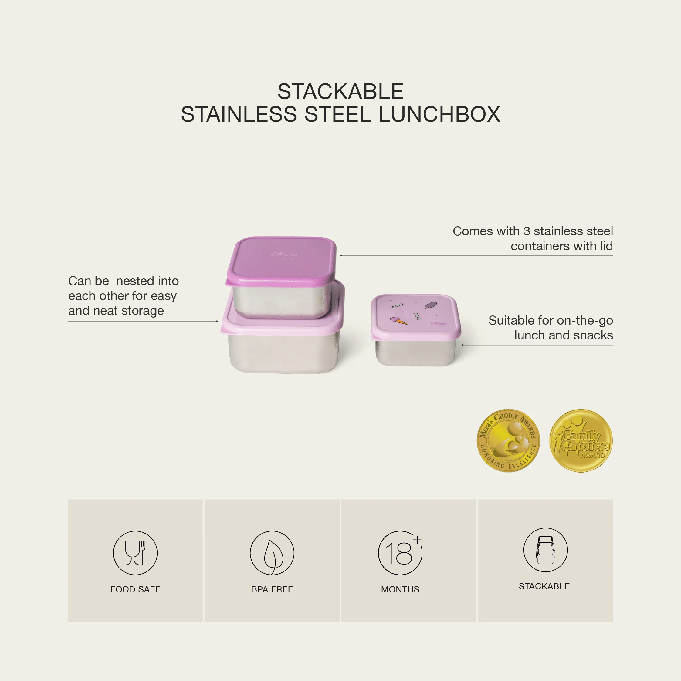 صندوق غداء ستانلس ستيل قابل للتكديس - Image 19